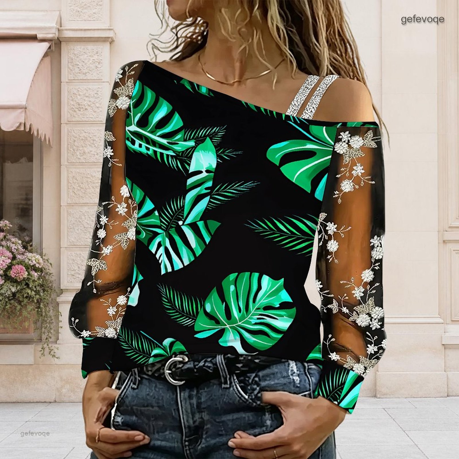 Blouse Off Shoulder - Blusa de Mujer con Hombros Descubiertos,